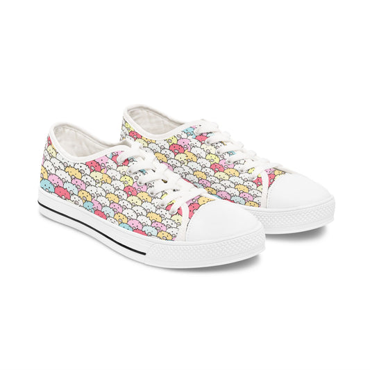 Colorful Cartoon Pig Low Top Sneakers for Women