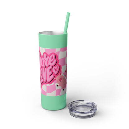 Share the Love Mini Pig Skinny Tumbler with Straw, 20oz