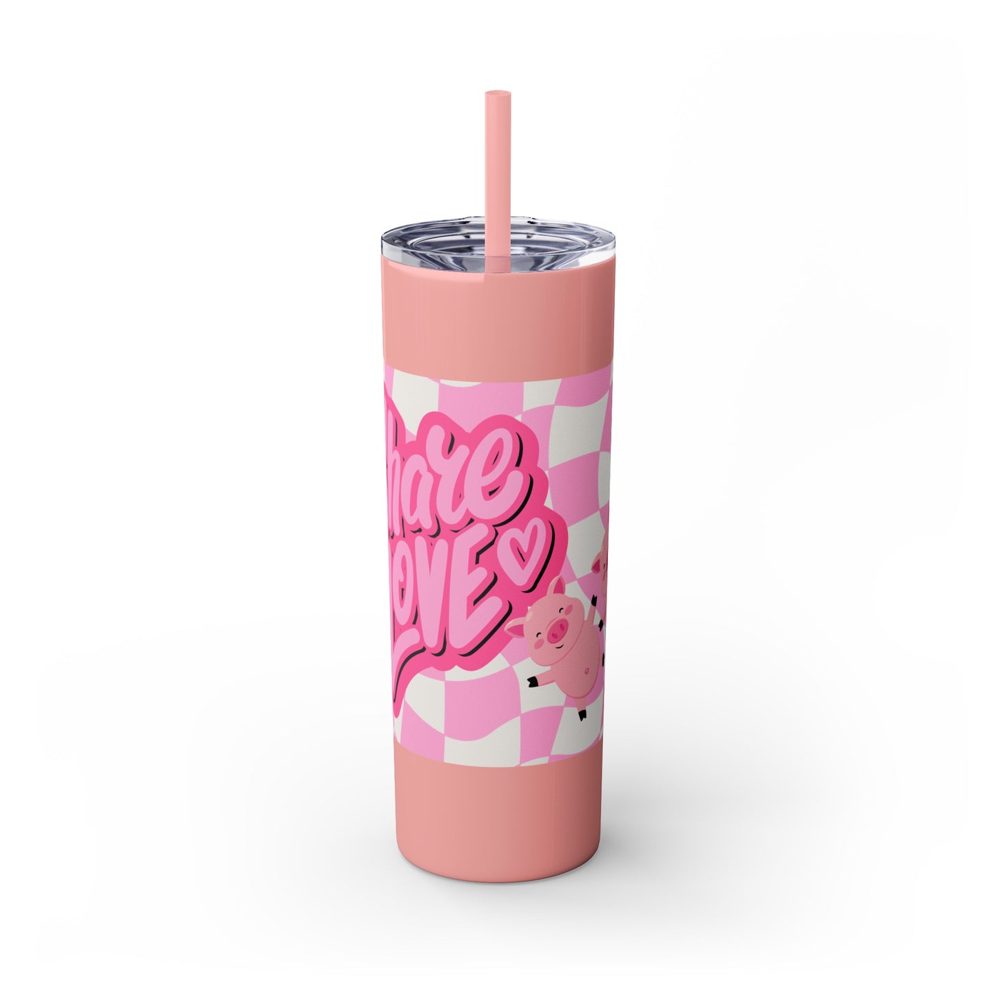 Share the Love Mini Pig Skinny Tumbler with Straw, 20oz