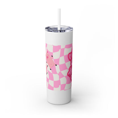 Share the Love Mini Pig Skinny Tumbler with Straw, 20oz