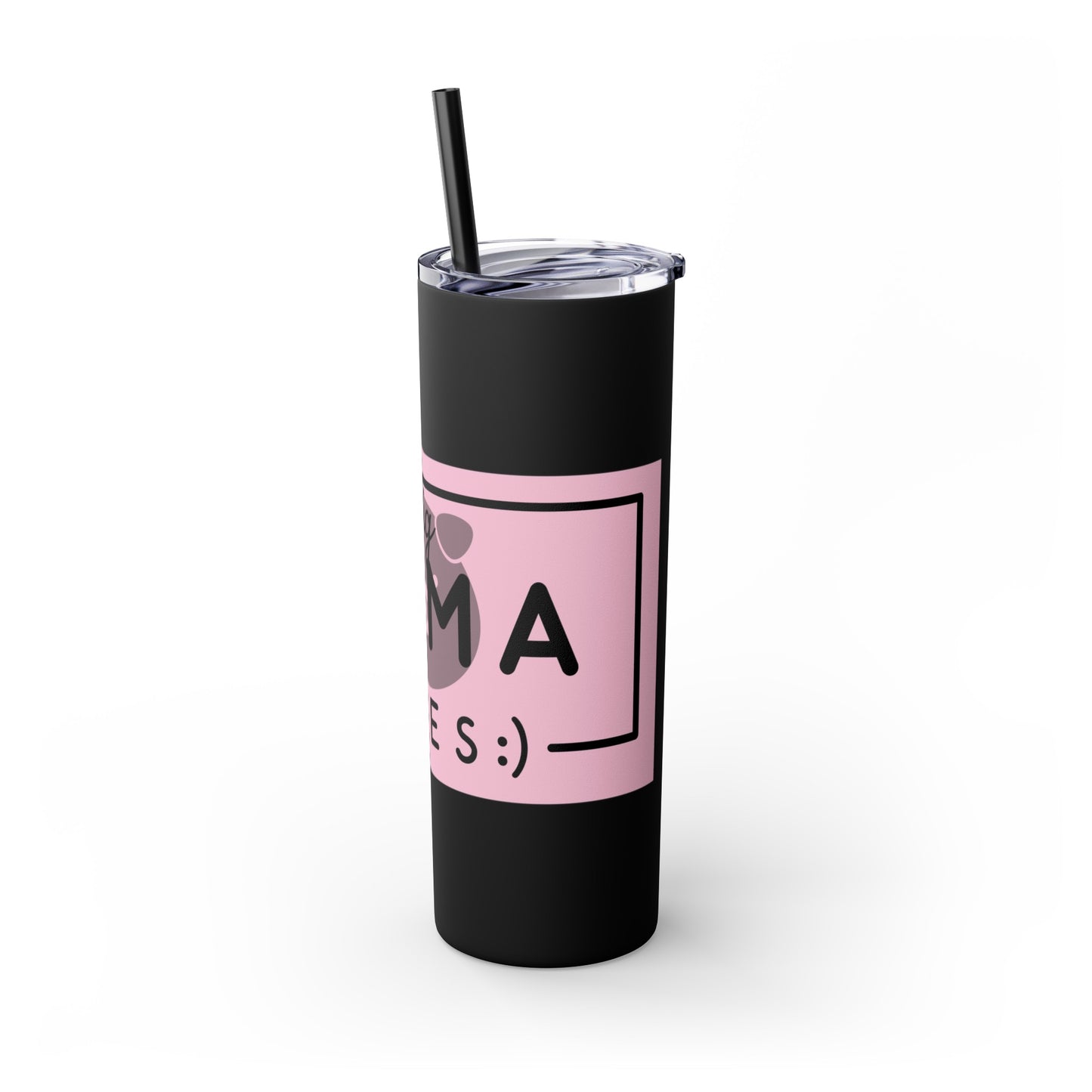 Pig Mama Vibes Skinny Tumbler with Straw, 20oz