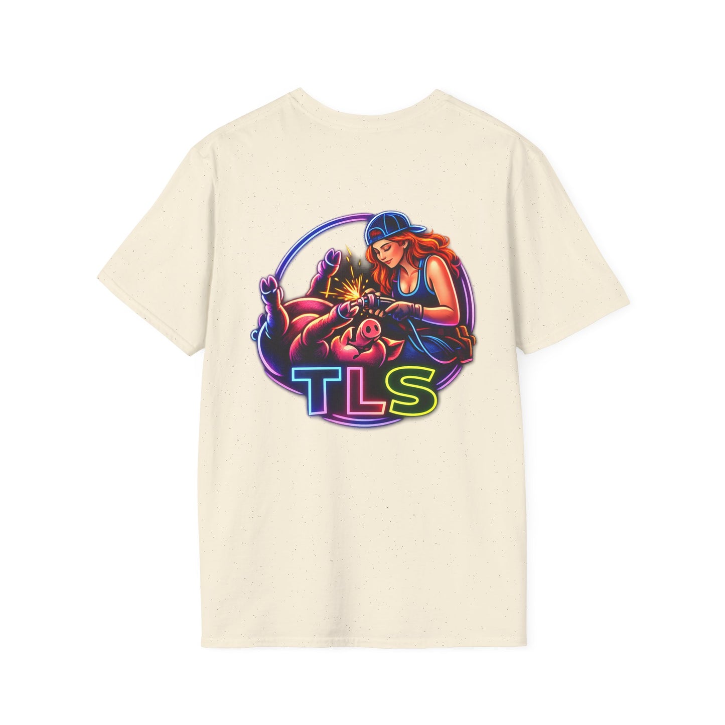 TLS Neon Girl T-Shirt — Neon Retro Gaming Crew Tee