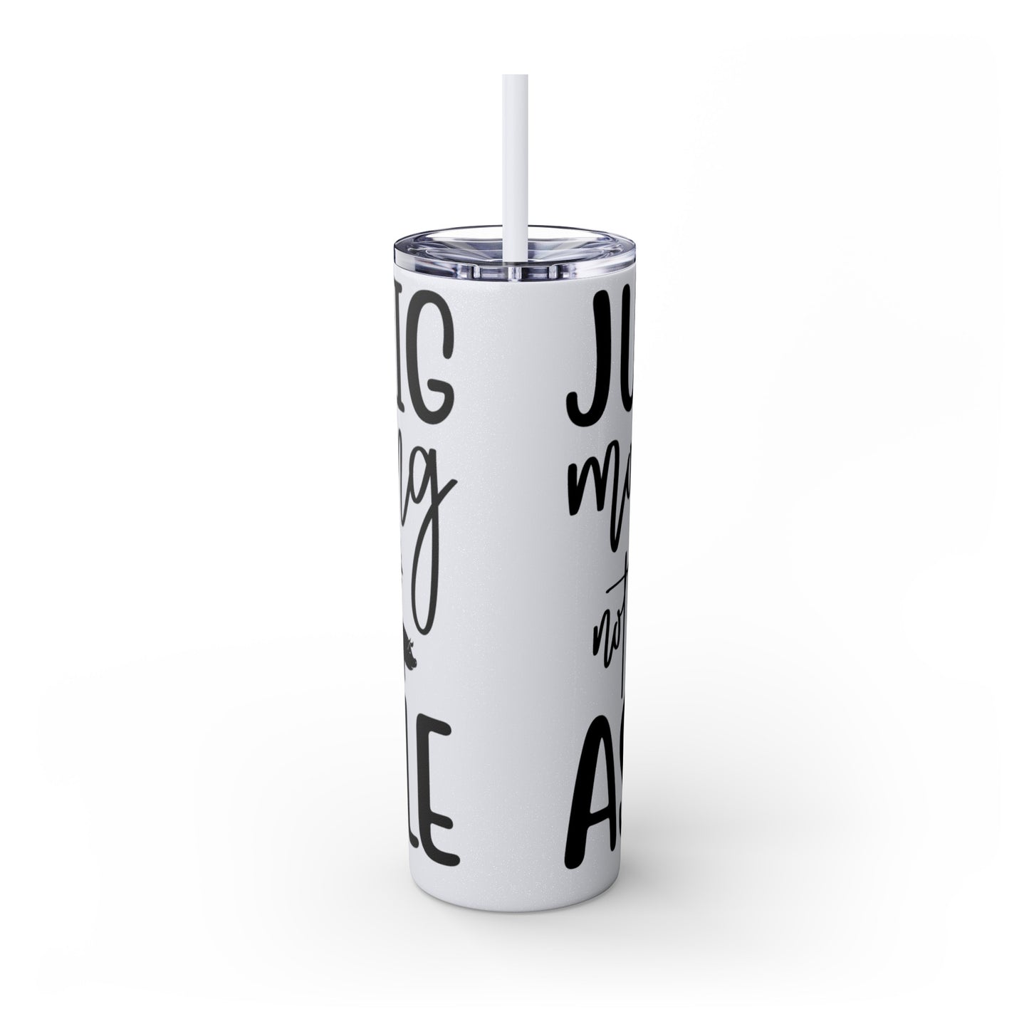 "Just a Pig mom trying not to raise an A*Hole " Skinny Tumbler with Straw, 20oz