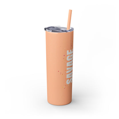 Savage Pig Skinny Tumbler with Straw, 20oz