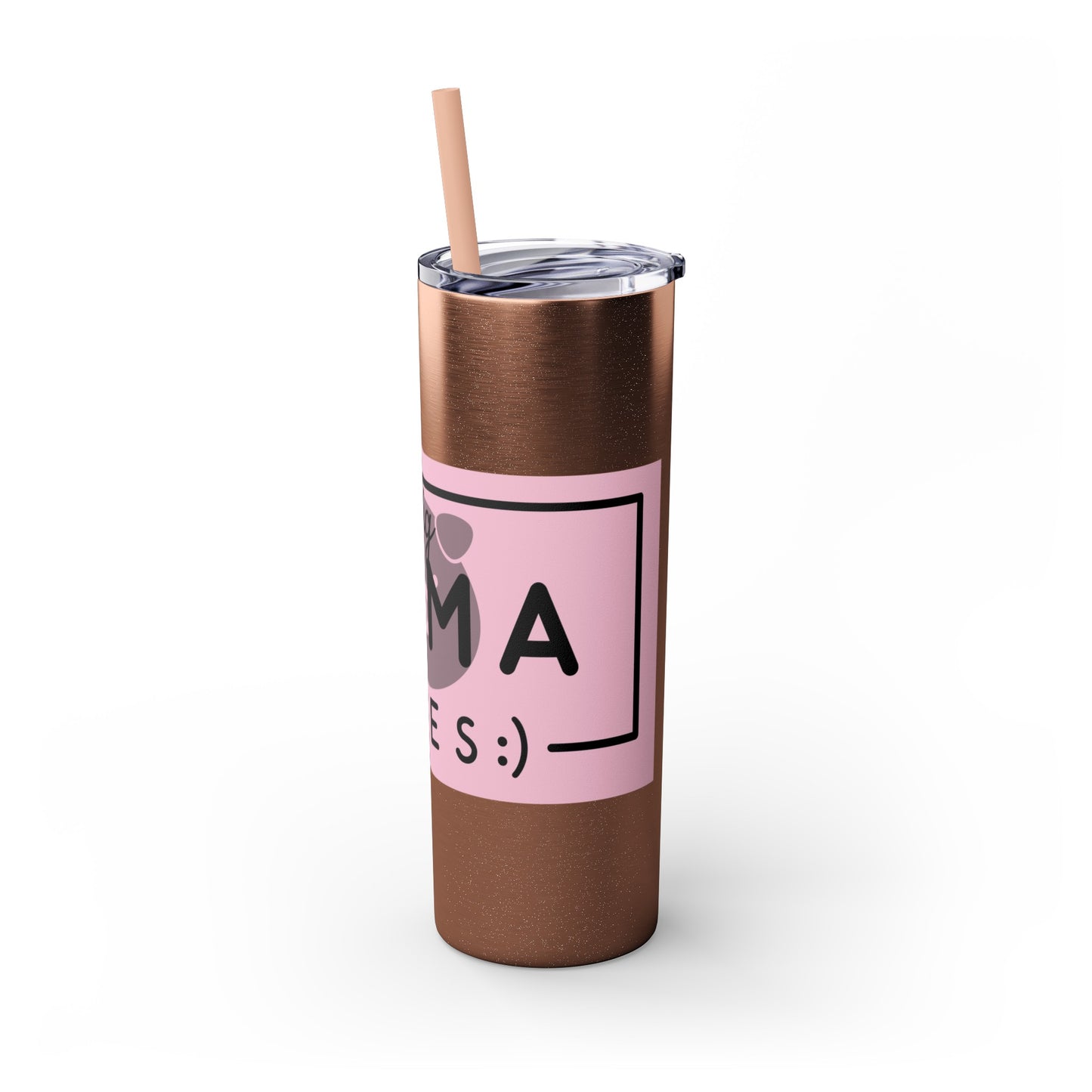 Pig Mama Vibes Skinny Tumbler with Straw, 20oz