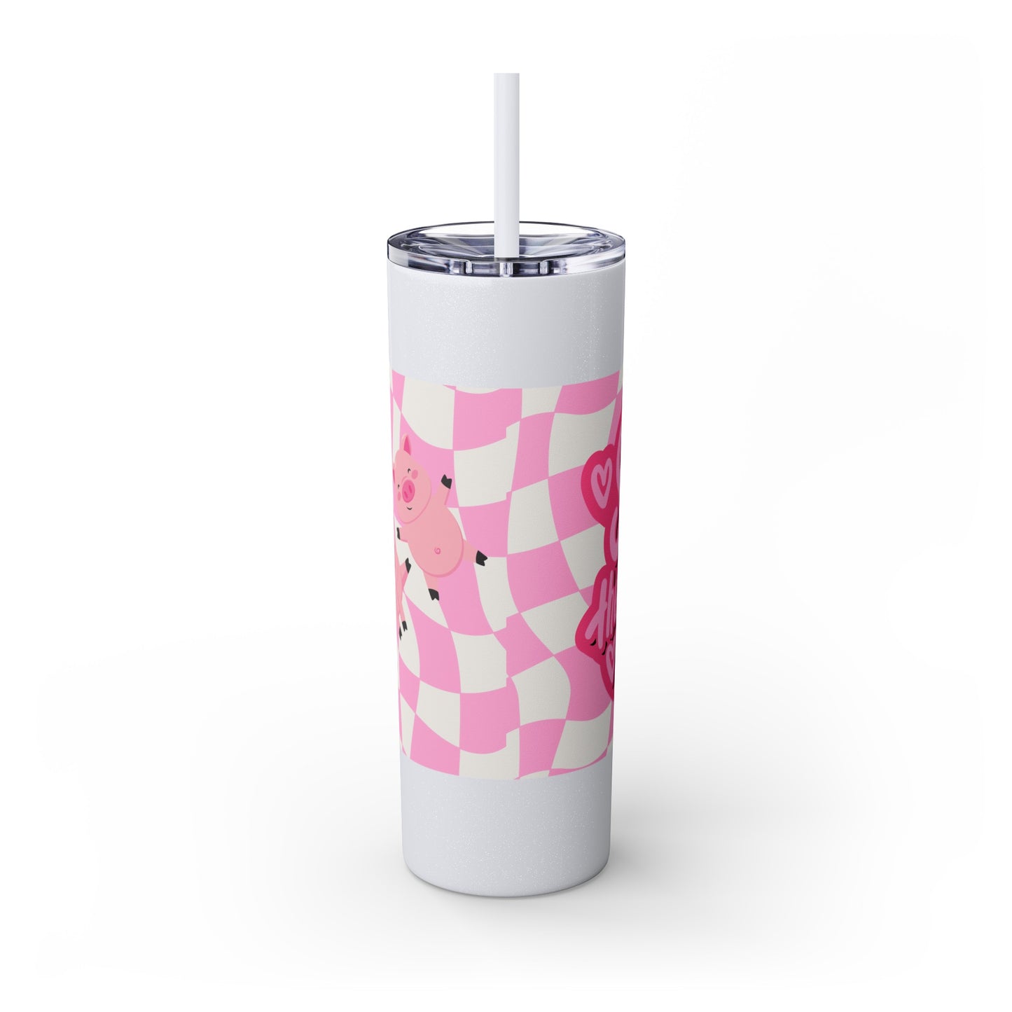 Share the Love Mini Pig Skinny Tumbler with Straw, 20oz