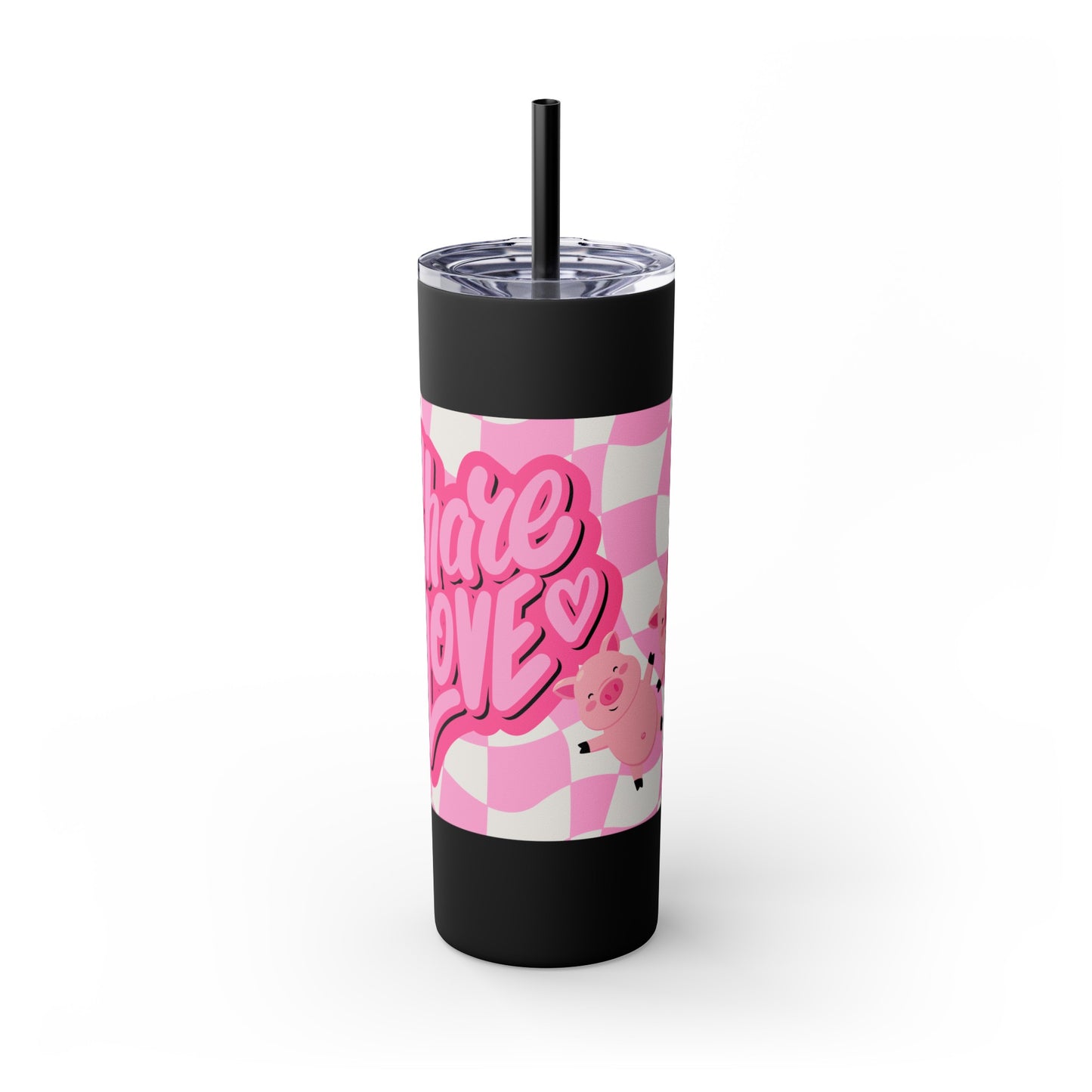 Share the Love Mini Pig Skinny Tumbler with Straw, 20oz