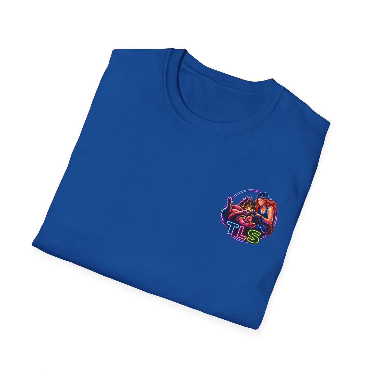 TLS Neon Girl T-Shirt — Neon Retro Gaming Crew Tee