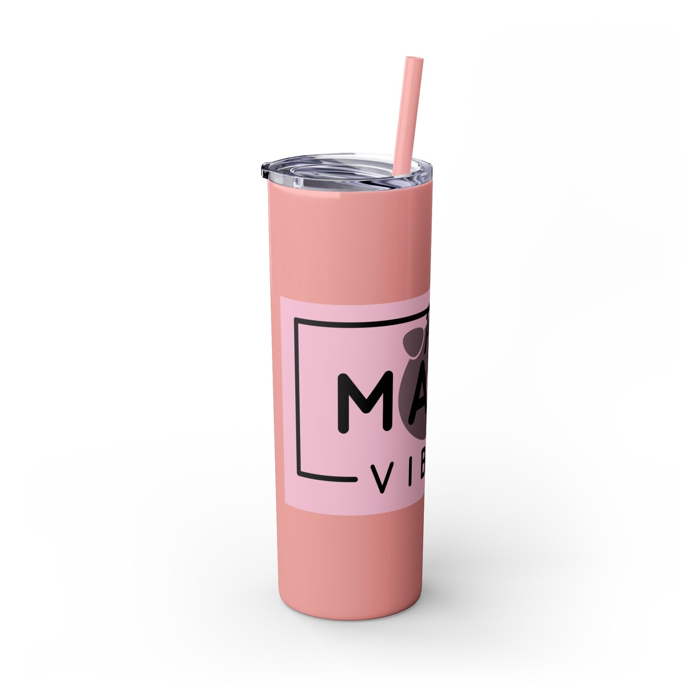 Pig Mama Vibes Skinny Tumbler with Straw, 20oz