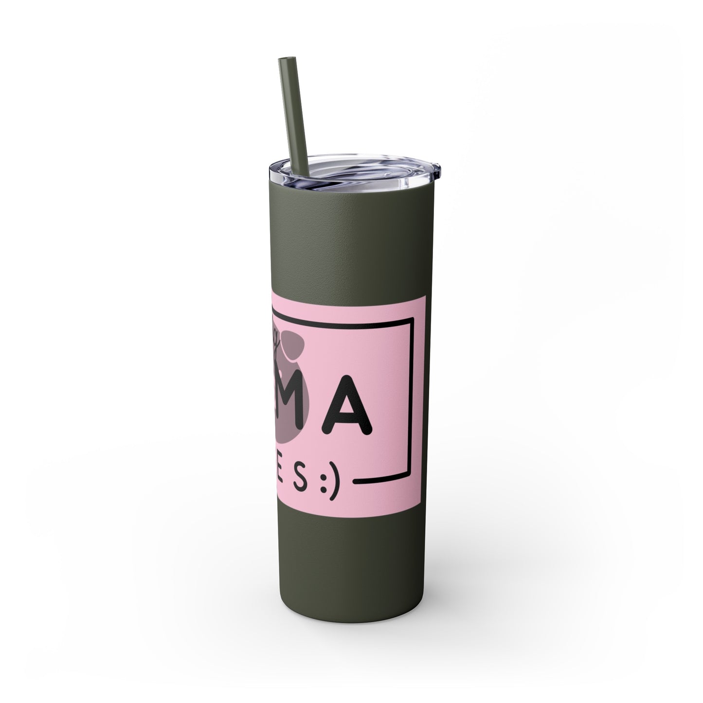 Pig Mama Vibes Skinny Tumbler with Straw, 20oz