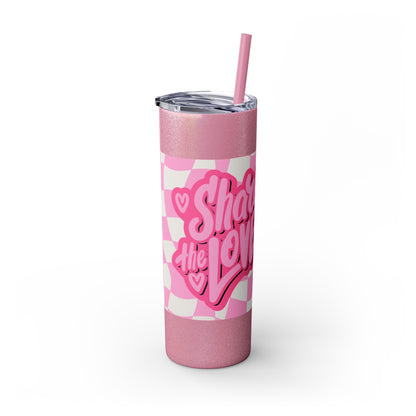 Share the Love Mini Pig Skinny Tumbler with Straw, 20oz