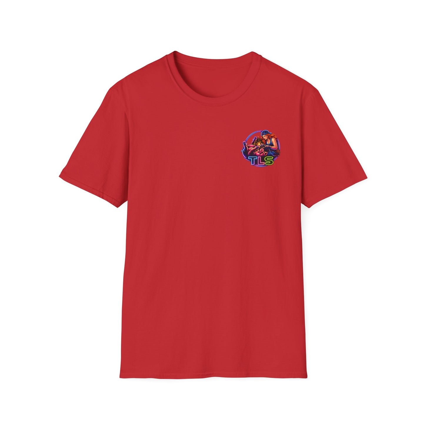 TLS Neon Girl T-Shirt — Neon Retro Gaming Crew Tee