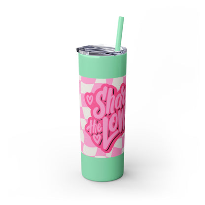 Share the Love Mini Pig Skinny Tumbler with Straw, 20oz