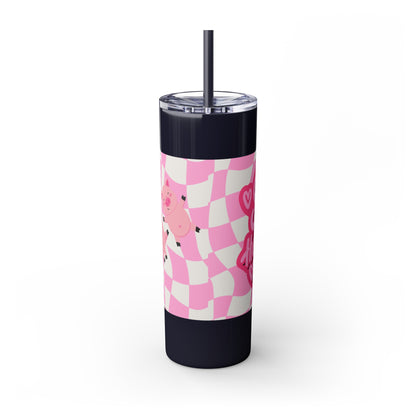 Share the Love Mini Pig Skinny Tumbler with Straw, 20oz