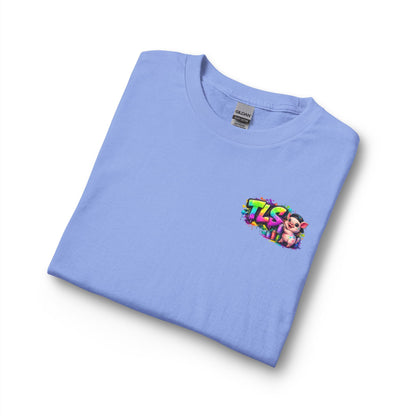 Long Sleeve T-Shirt — Colorful "TLS" Pig Logo, Cute PiggySpaDay Graphic