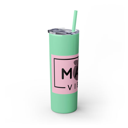 Pig Mama Vibes Skinny Tumbler with Straw, 20oz