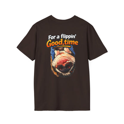 T-Shirt — "For a Flippin' Good Time" Sloth Graphic Tee