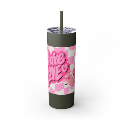 Share the Love Mini Pig Skinny Tumbler with Straw, 20oz