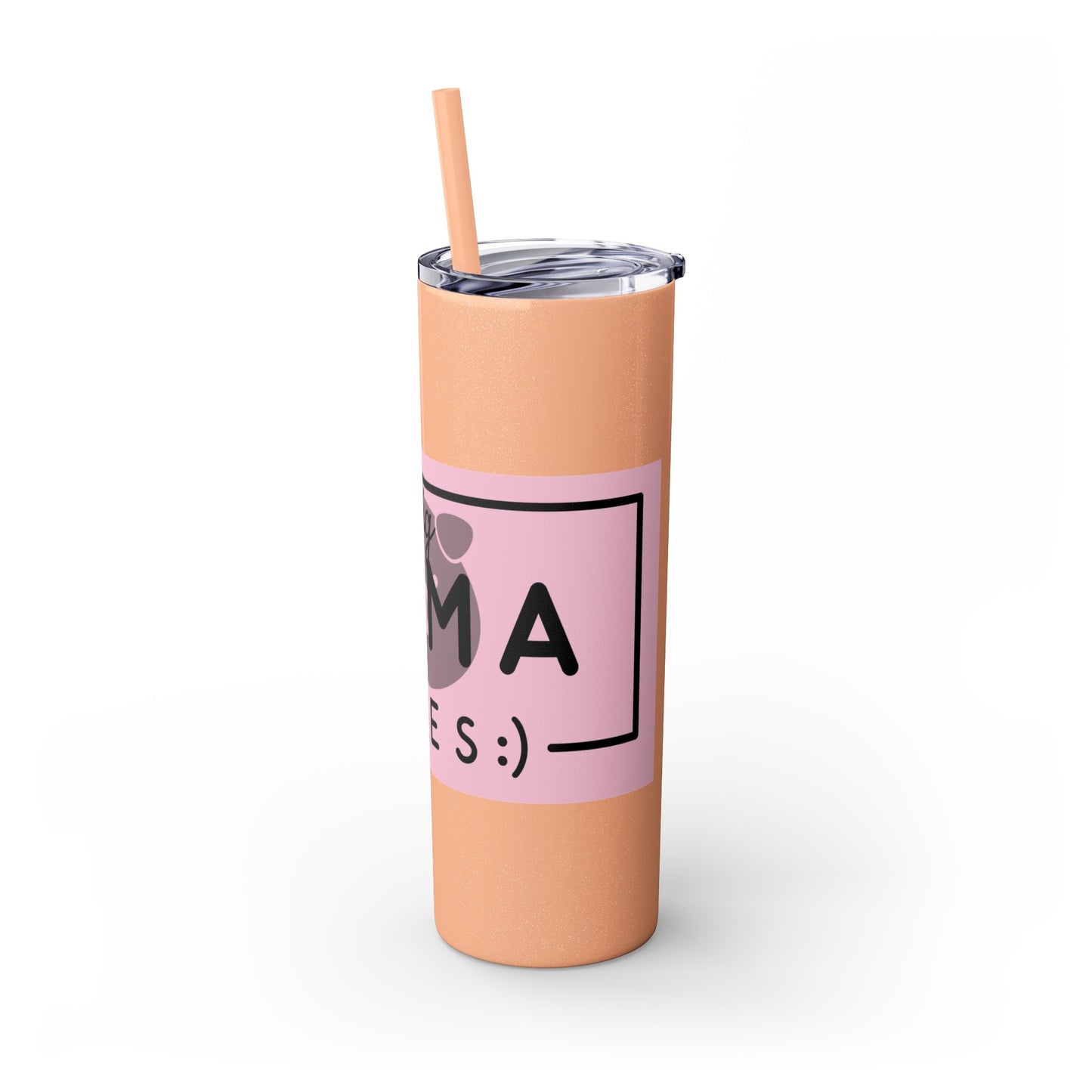 Pig Mama Vibes Skinny Tumbler with Straw, 20oz