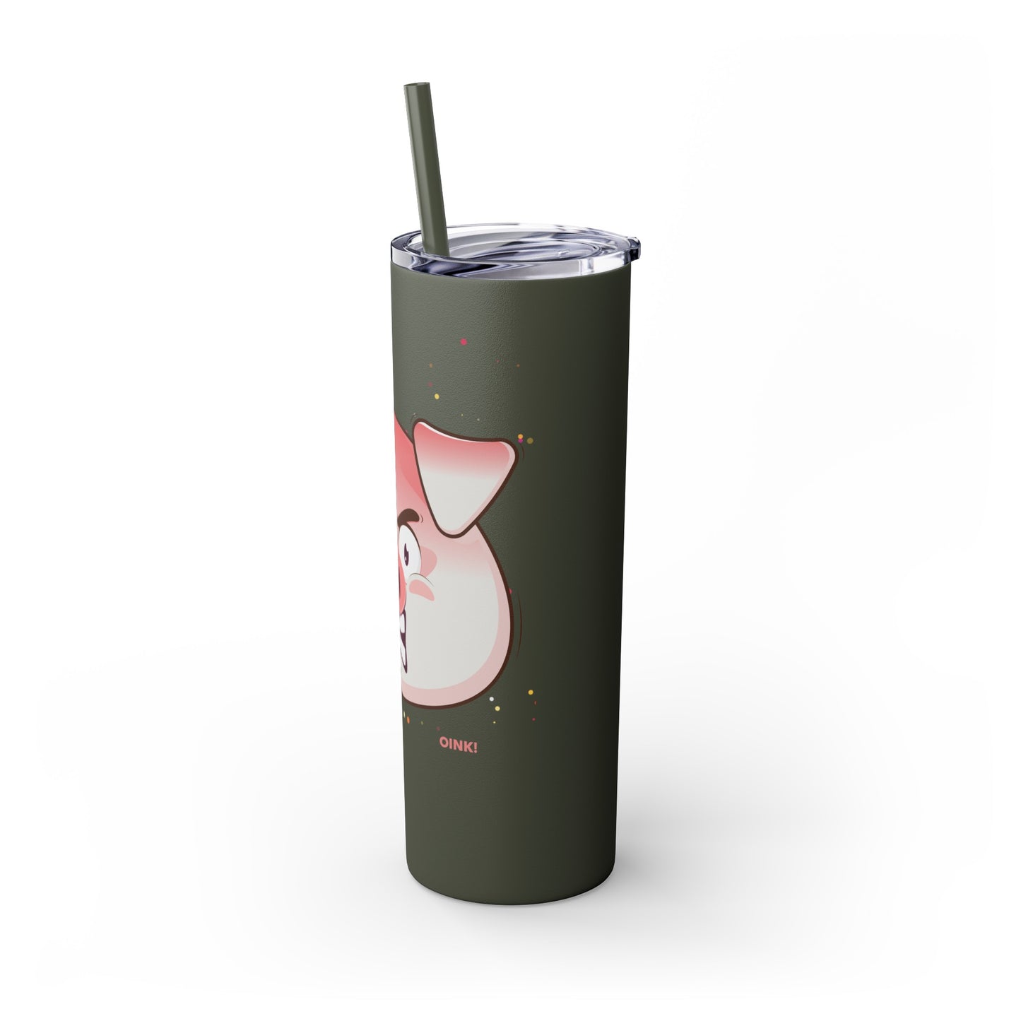 Savage Pig Skinny Tumbler with Straw, 20oz