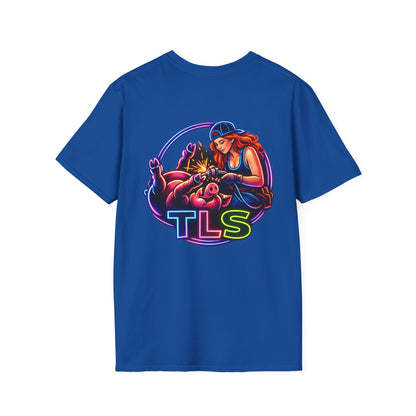 TLS Neon Girl T-Shirt — Neon Retro Gaming Crew Tee