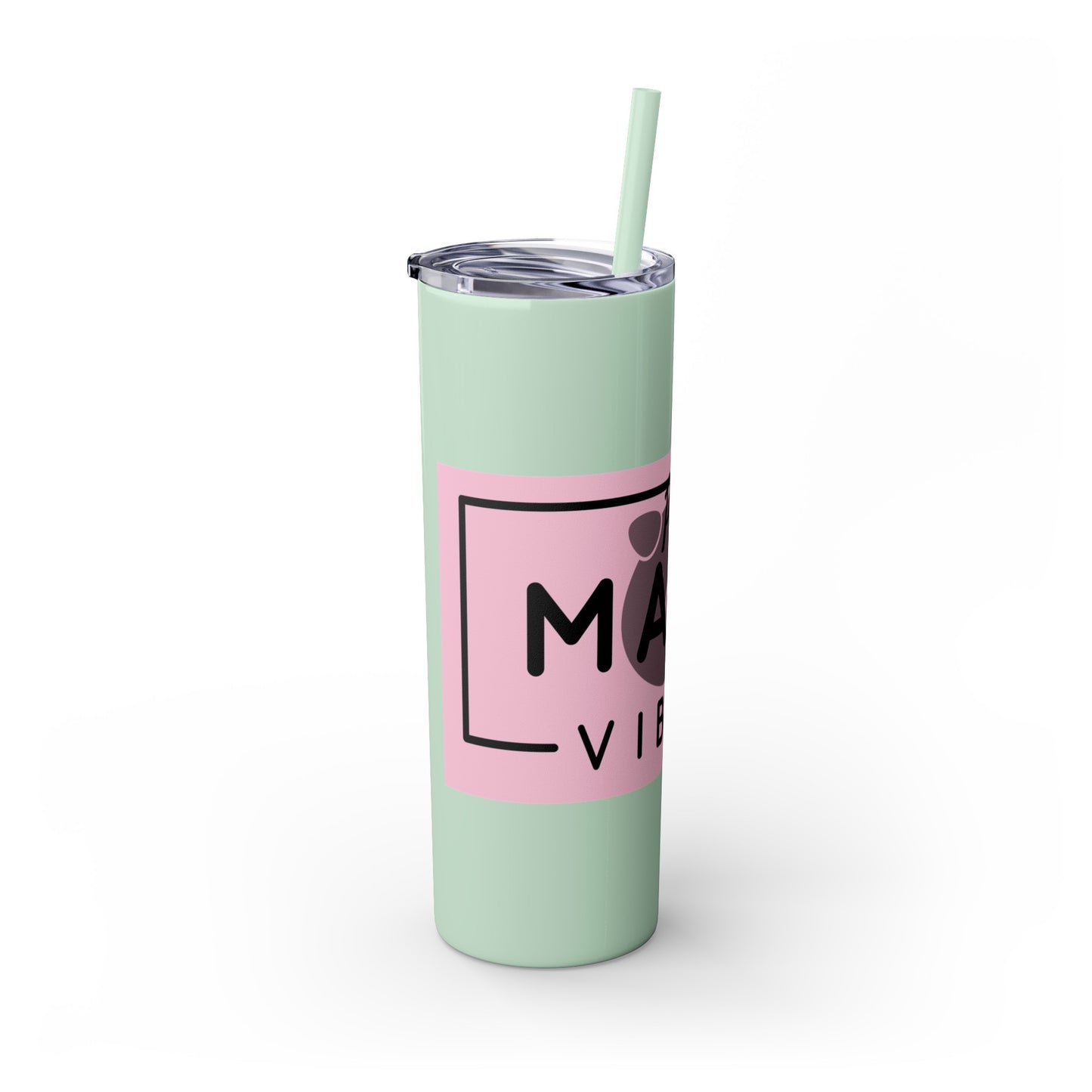 Pig Mama Vibes Skinny Tumbler with Straw, 20oz