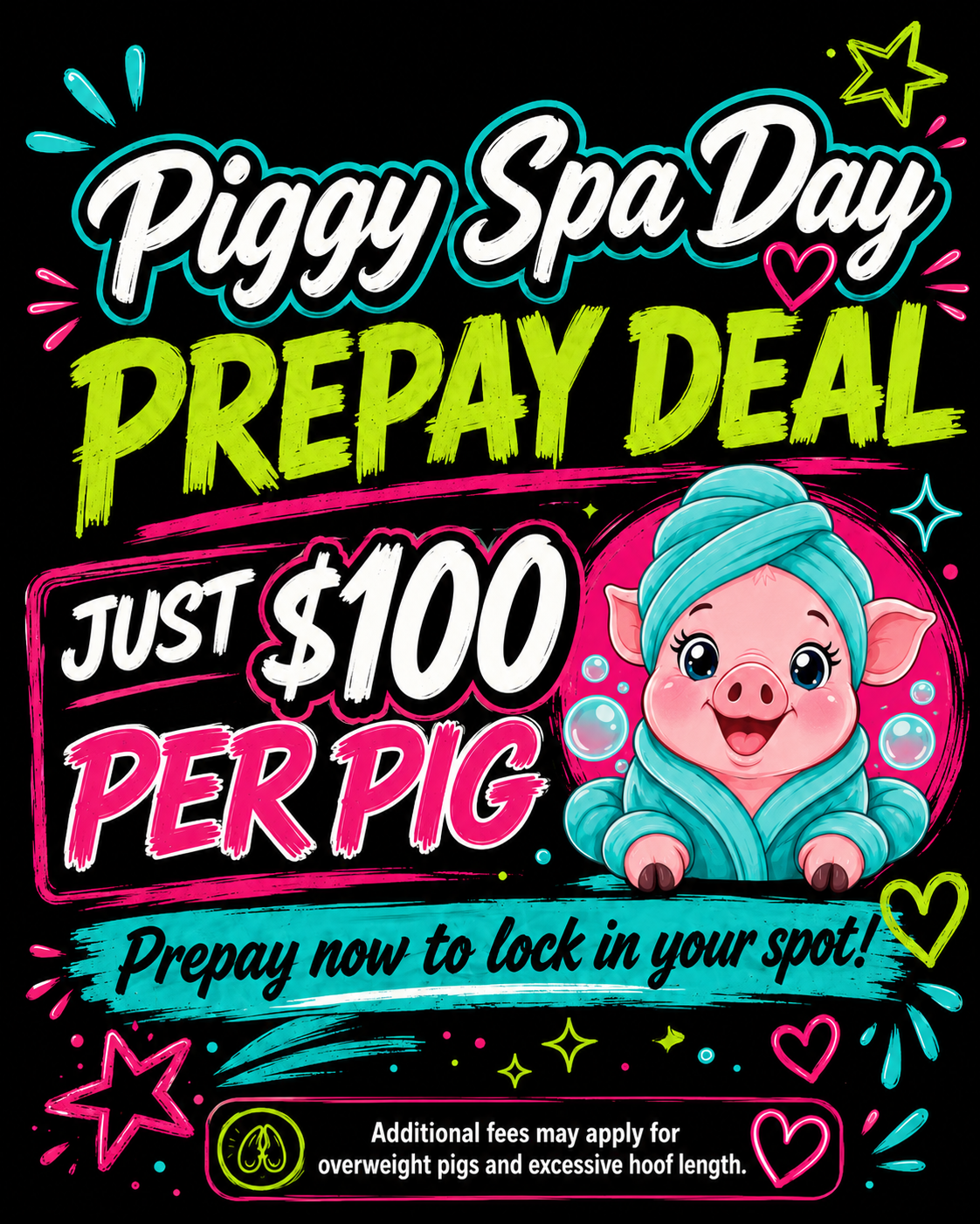 Lock in your Next Piggy Spa Day for $100!