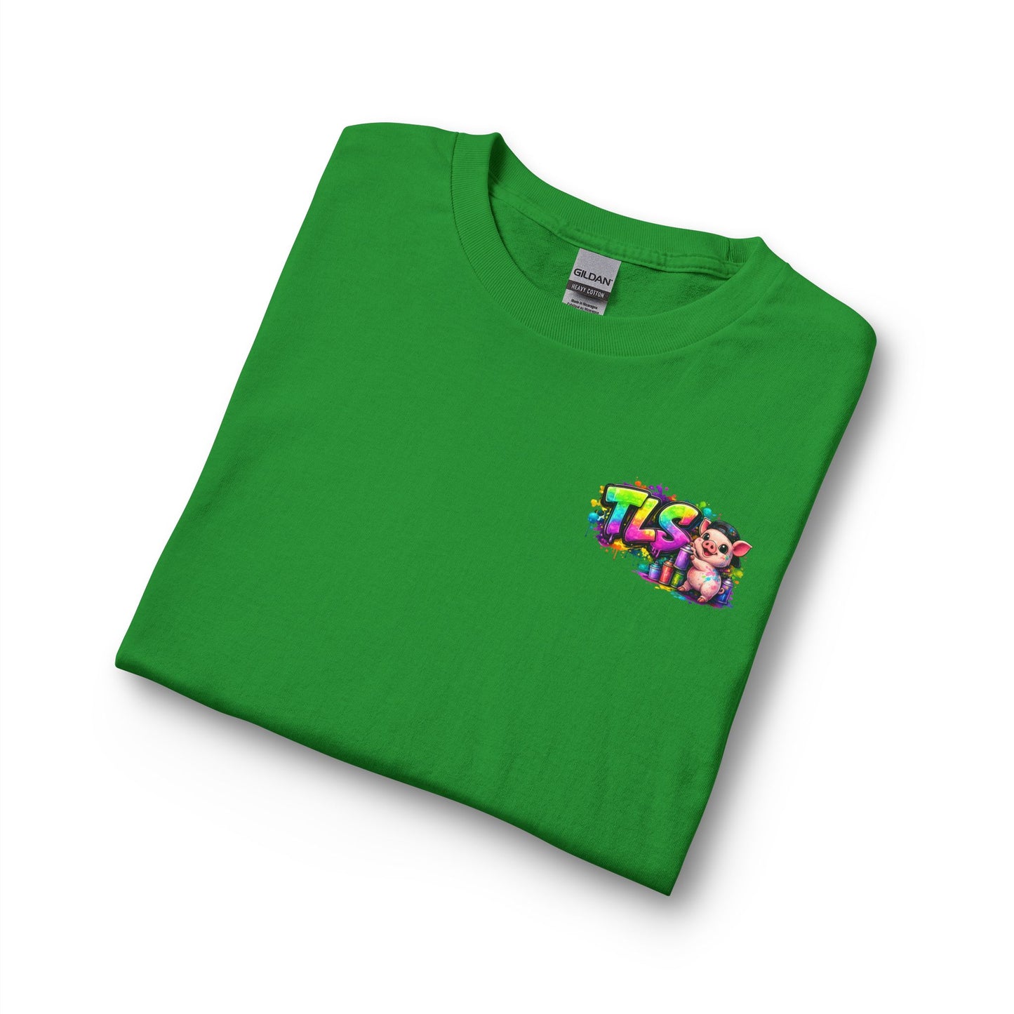 Long Sleeve T-Shirt — Colorful "TLS" Pig Logo, Cute PiggySpaDay Graphic