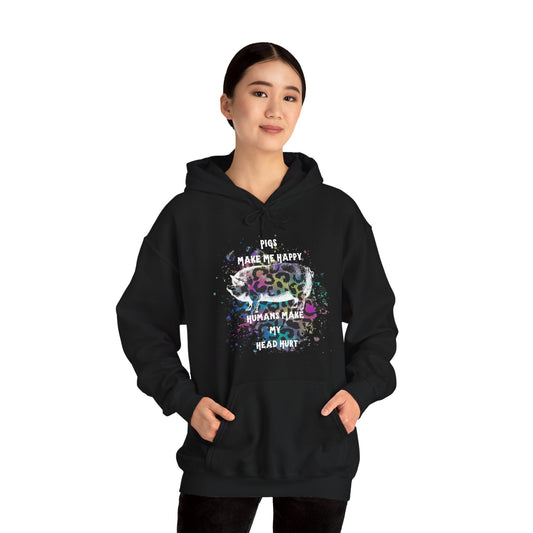 Pigs make me happy Hooded Sweatshirt