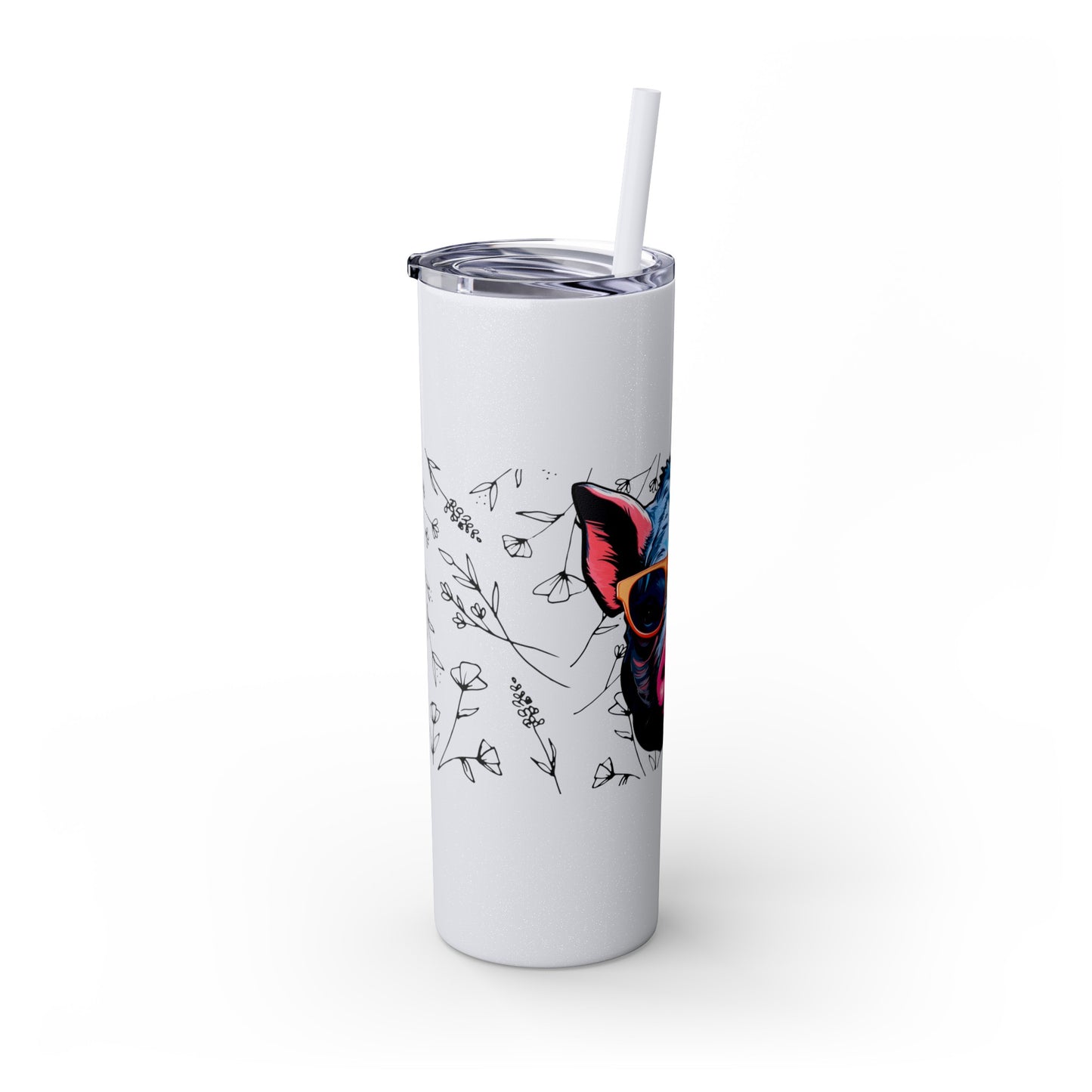 Cool Mini Pig Skinny Tumbler with Straw, 20oz