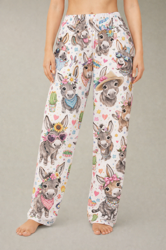 Cute donkey pastel print pajama pants ( women’s)