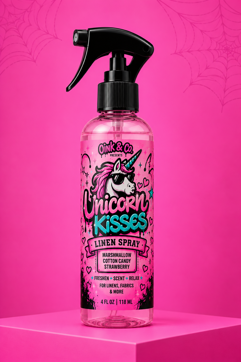Oink & Co.™ Unicorn Kisses Linen Spray | Fabric & Room Spray | 4 oz