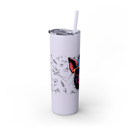 Cool Mini Pig Skinny Tumbler with Straw, 20oz