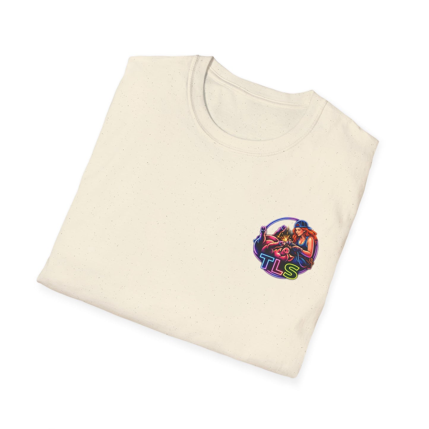TLS Neon Girl T-Shirt — Neon Retro Gaming Crew Tee