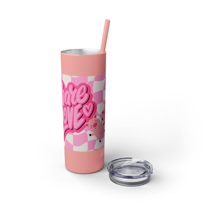 Share the Love Mini Pig Skinny Tumbler with Straw, 20oz