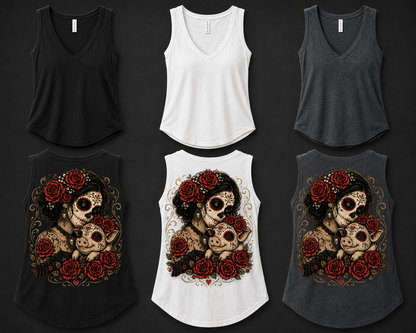 💀🌹 Calavera Pig Mom Tank 🌹💀