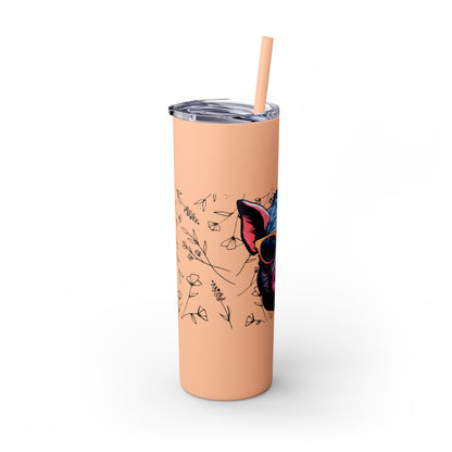 Cool Mini Pig Skinny Tumbler with Straw, 20oz