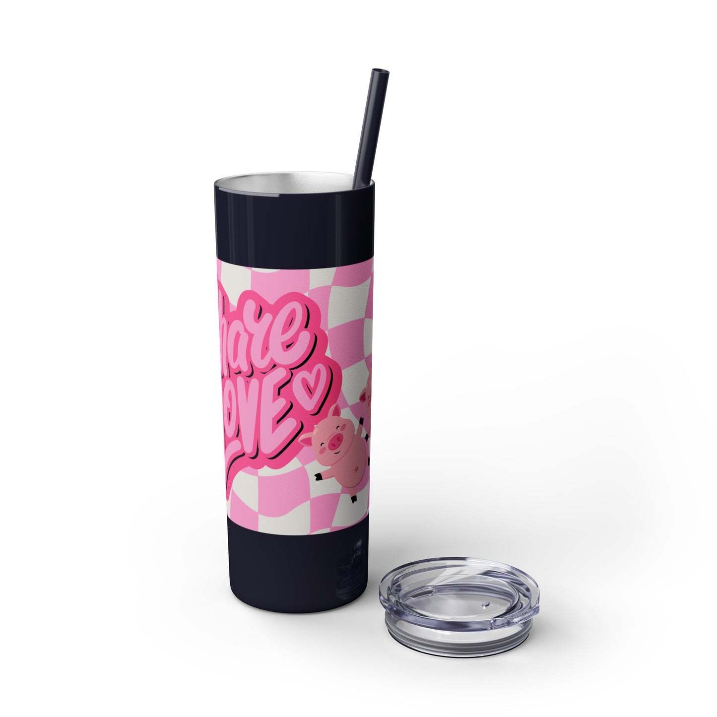 Share the Love Mini Pig Skinny Tumbler with Straw, 20oz