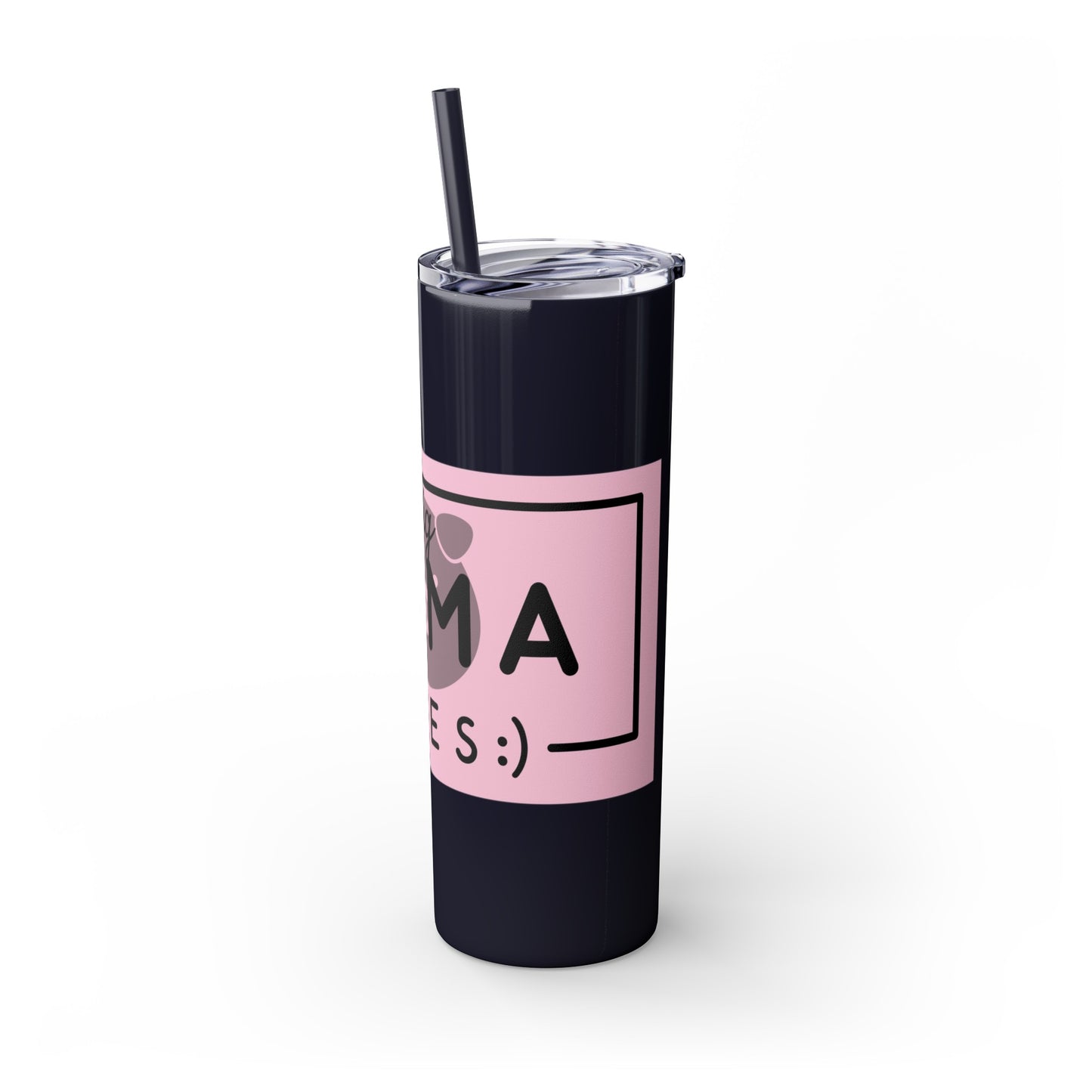 Pig Mama Vibes Skinny Tumbler with Straw, 20oz