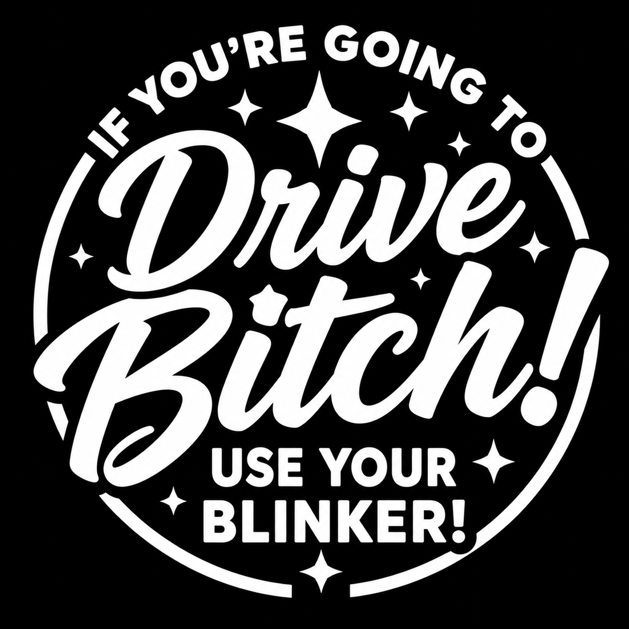 If You’re Going to Drive Bitch! Use Your Blinker Vinyl Decal