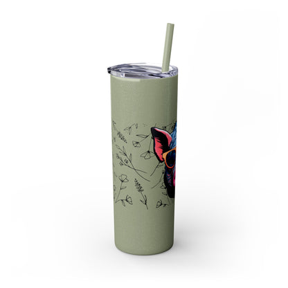 Cool Mini Pig Skinny Tumbler with Straw, 20oz