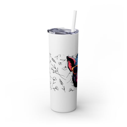 Cool Mini Pig Skinny Tumbler with Straw, 20oz