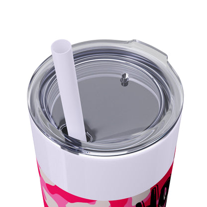 Glitter Lilac with Pink Camo Show Time Livestock Skinny Tumbler with Straw, 20oz