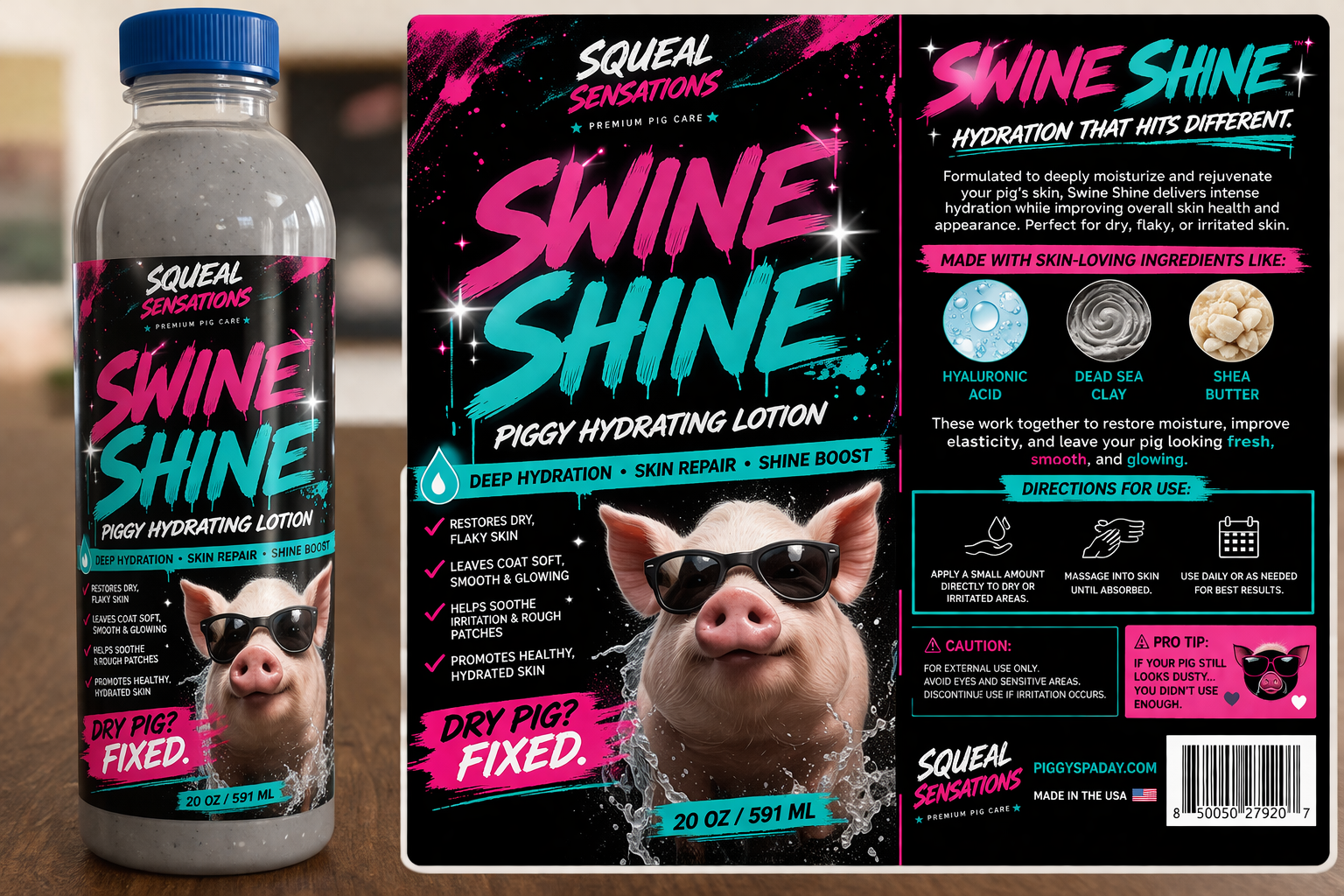 🐷 SWINE SHINE™
Piggy Hydrating Lotion