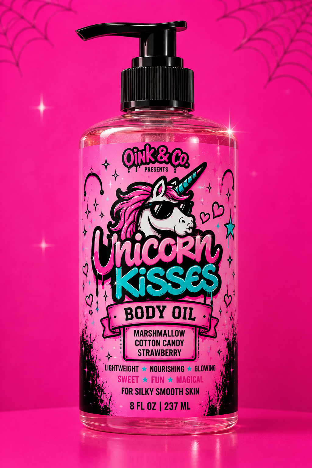 Oink & Co.™ Unicorn Kisses Body Oil | Nourishing Dry Body Oil | 8 oz