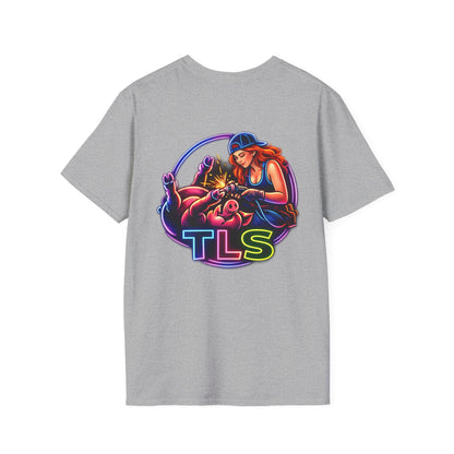 TLS Neon Girl T-Shirt — Neon Retro Gaming Crew Tee