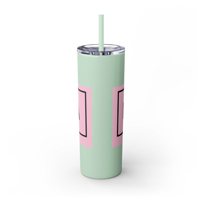 Pig Mama Vibes Skinny Tumbler with Straw, 20oz