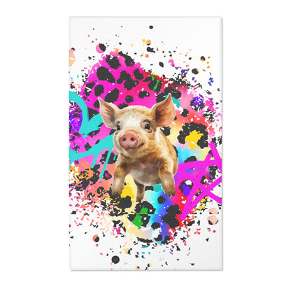 Spray Paint Leopard Pig Area Rugs