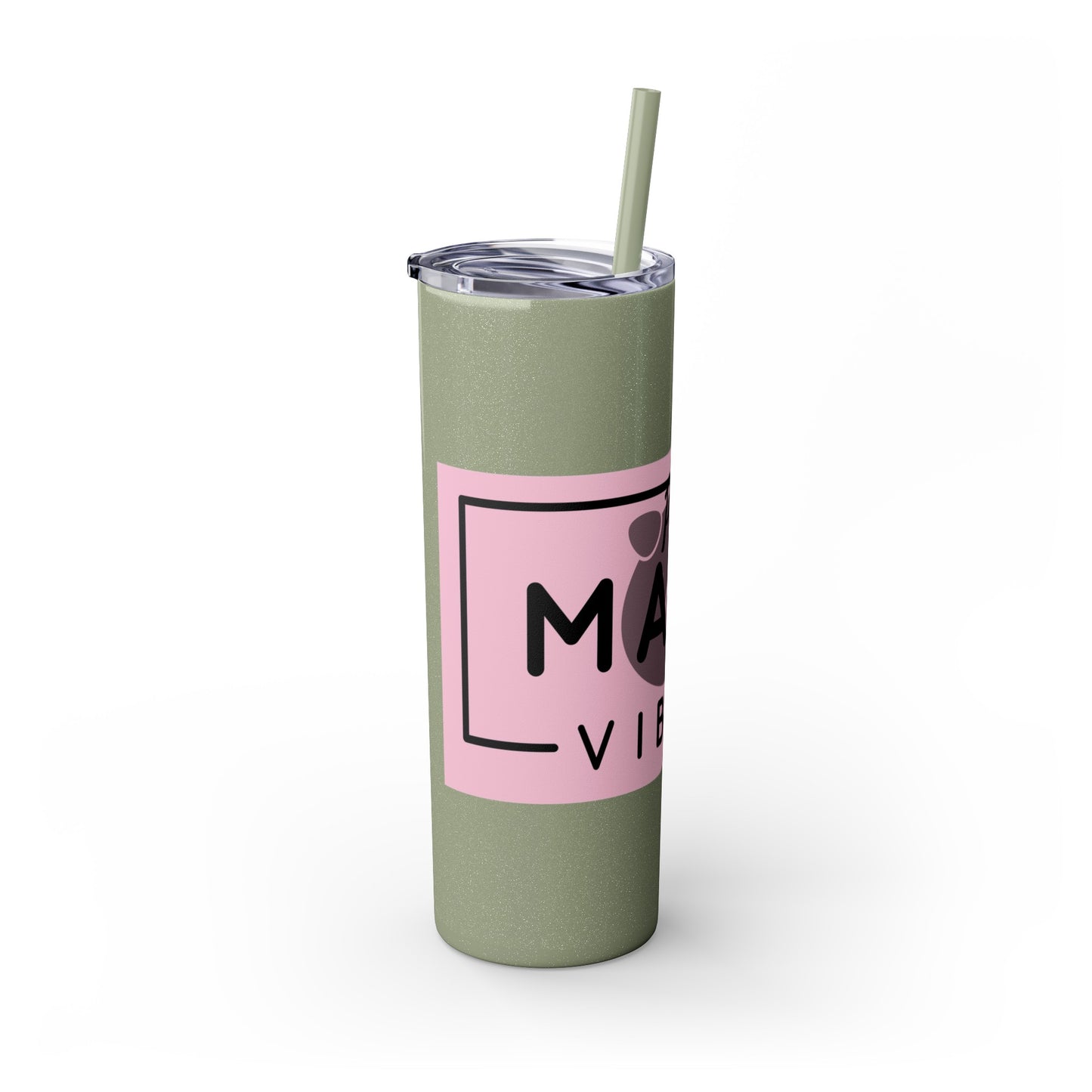 Pig Mama Vibes Skinny Tumbler with Straw, 20oz