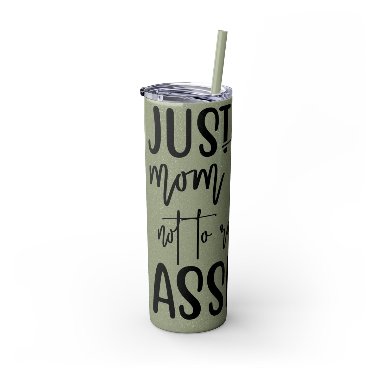 "Just a Pig mom trying not to raise an A*Hole " Skinny Tumbler with Straw, 20oz